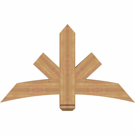 Ekena Millwork Alberta Smooth Timber Gable Bracket, Western Red Cedar, 48"W x 28"H x 5 1/2"D x 5 1/2"F, 14/12 Pitch GBW048X28X0606ALB00SWR